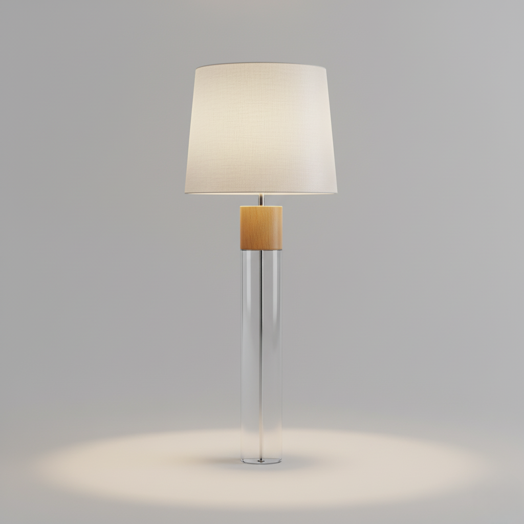 Lampadaire en Verre et Bois