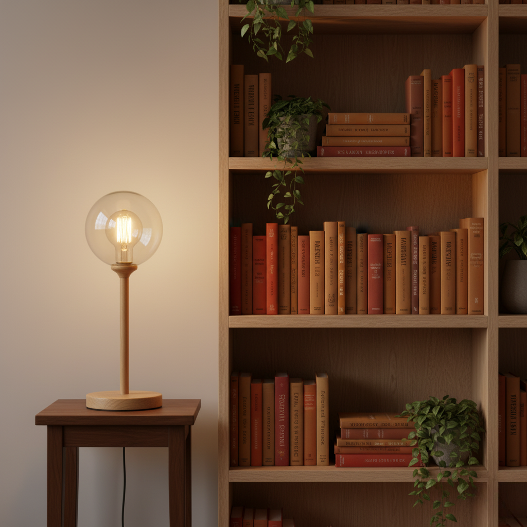 Lampe de Table à Globe en Verre