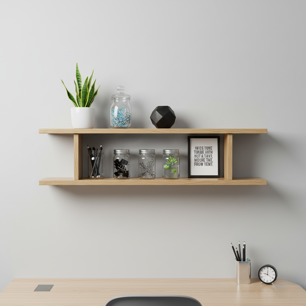 Étagère Murale Flottante en Chêne
