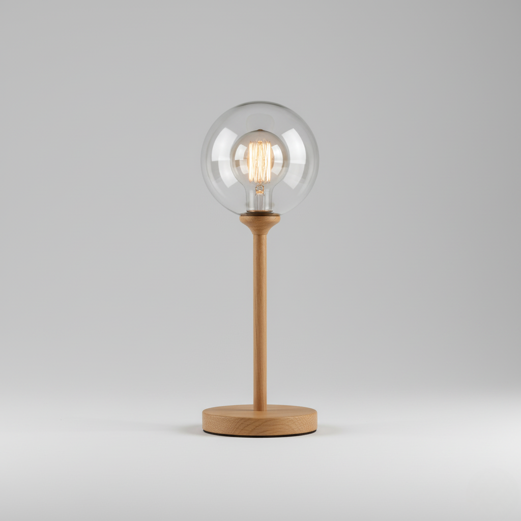 Lampe de Table à Globe en Verre