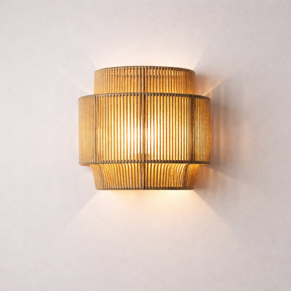 Applique Murale Bohème en Rotin